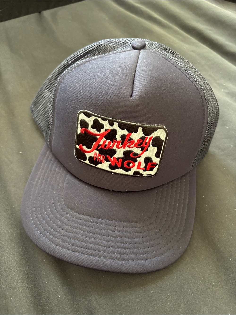 OTTO Navy Trucker Hat with Red & Black Patch